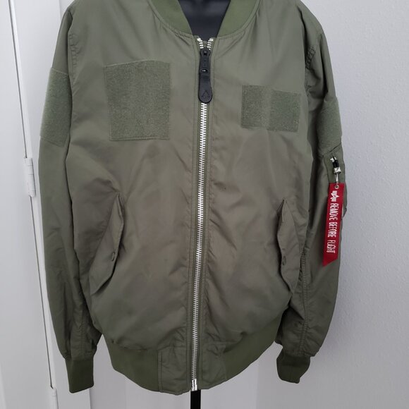 (Pre-owned) Alpha Industries MA-1 Bomber Flight Jacket (Reversible) (XL) - Picture 1 of 10